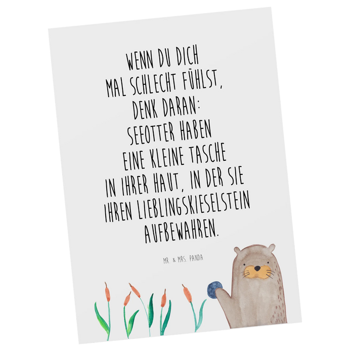 Postkarte Otter Stein