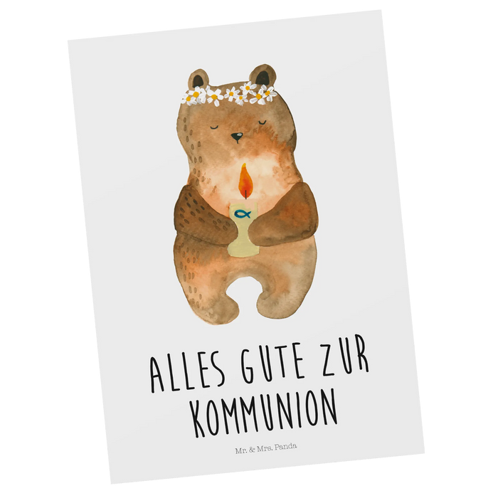 Postkarte Bär Kommunion