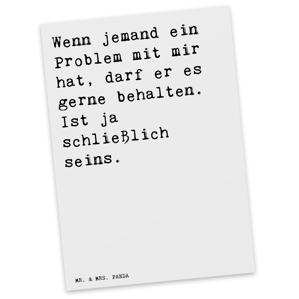 Postcard Wenn jemand ein Problem... invitation card, paper, card, invitation, Postcard, postcards, letter, gift card, gift, saying, sayings, funny, wisdom, quotes, Sayings Proverbs Wisdom Quotes Funny Wisdom Words