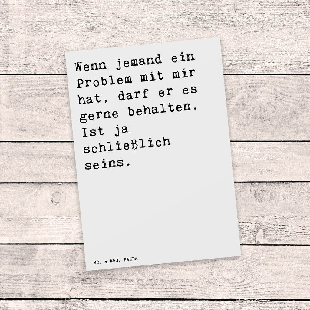 Postcard Wenn jemand ein Problem... invitation card, paper, card, invitation, Postcard, postcards, letter, gift card, gift, saying, sayings, funny, wisdom, quotes, Sayings Proverbs Wisdom Quotes Funny Wisdom Words