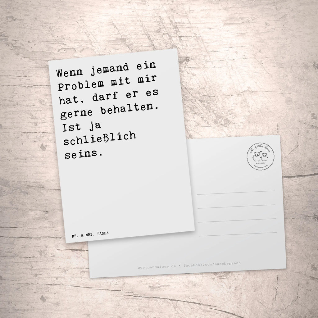 Postcard Wenn jemand ein Problem... invitation card, paper, card, invitation, Postcard, postcards, letter, gift card, gift, saying, sayings, funny, wisdom, quotes, Sayings Proverbs Wisdom Quotes Funny Wisdom Words