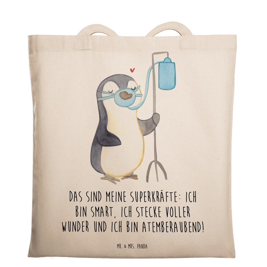 Tragetasche Pinguin  Sauerstoff Beuteltasche, Beutel, Einkaufstasche, Jutebeutel, Stoffbeutel, Pinguin, Sauerstoffgerät, Sauerstofftherapie