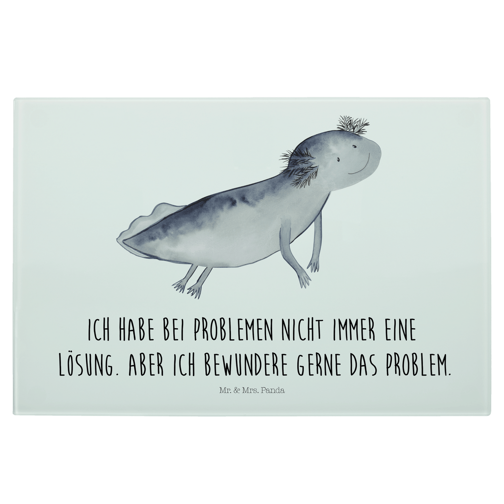 Glasschneidebrett Axolotl schwimmt Glasschneidebrett, Schneidebrett, Frühstücksbrett, Küche, Axolotl, Molch, Axolot, Schwanzlurch, Lurch, Lurche, Problem, Probleme, Lösungen, Motivation