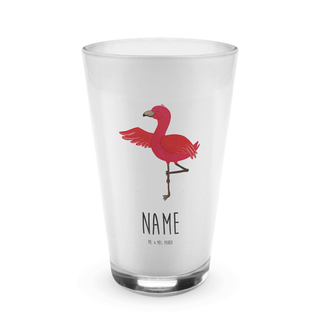 Personalisiertes Glas Flamingo Yoga Bedrucktes Glas, Glas mit Namen, Namensglas, Glas personalisiert, Name, Bedrucken, Flamingo, Vogel, Yoga, Namaste, Achtsamkeit, Yoga-Übung, Entspannung, Ärger, Aufregen, Tiefenentspannung