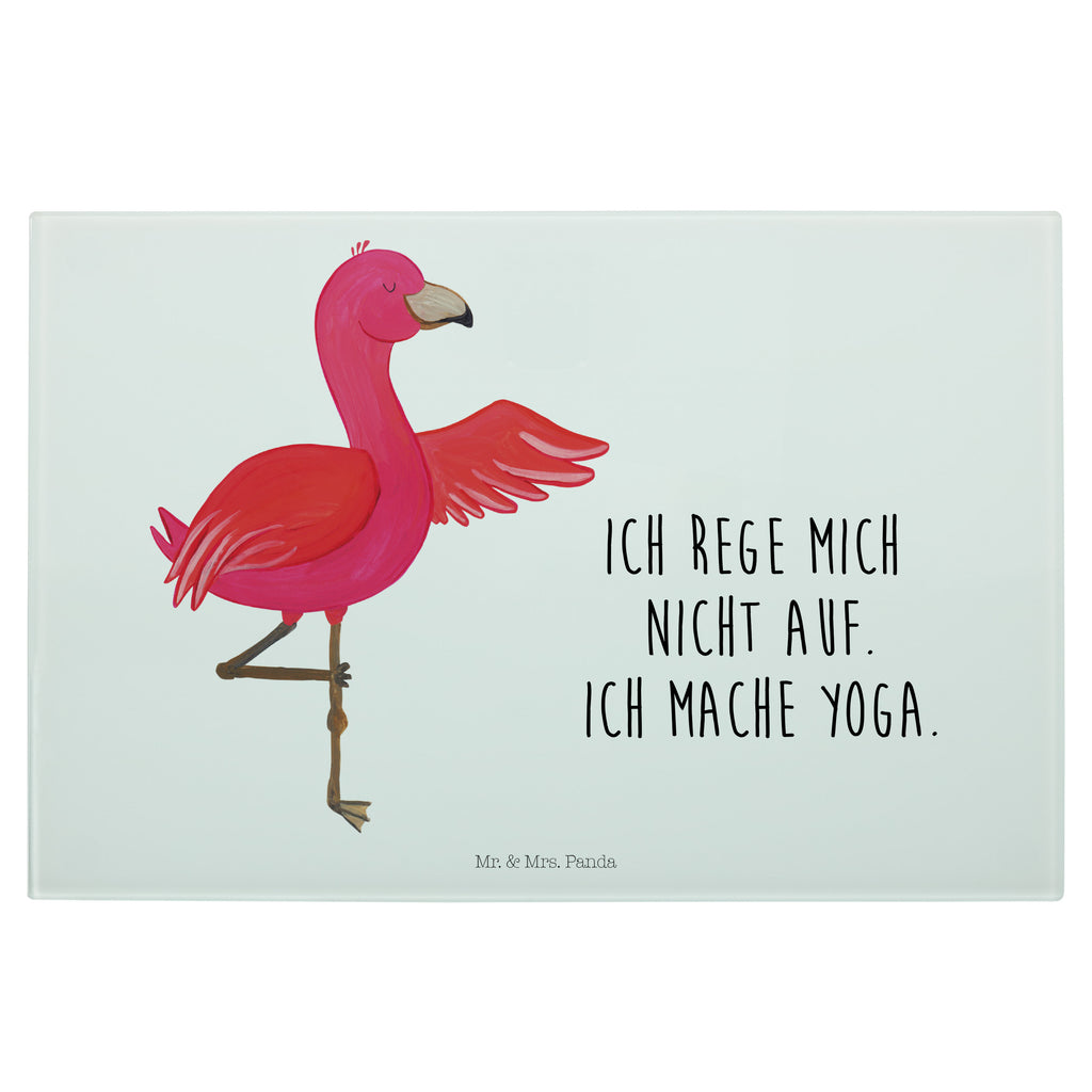 Glasschneidebrett Flamingo Yoga Glasschneidebrett, Schneidebrett, Frühstücksbrett, Küche, Flamingo, Vogel, Yoga, Namaste, Achtsamkeit, Yoga-Übung, Entspannung, Ärger, Aufregen, Tiefenentspannung