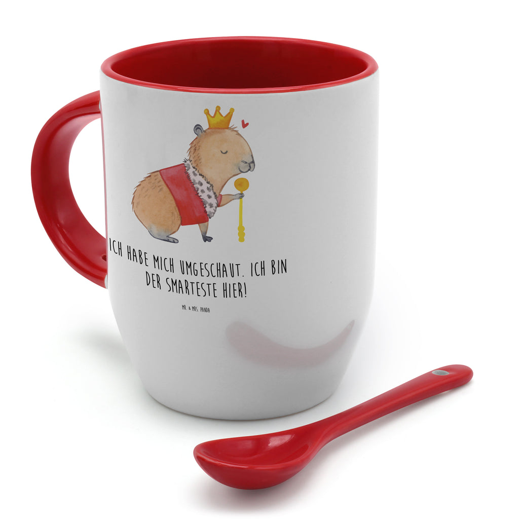 Tasse mit Löffel Capybara König Tasse, Kaffeetasse, Tassen, Tasse mit Spruch, Kaffeebecher, Tasse mit Löffel, Tiermotive, Gute Laune, lustige Sprüche, Tiere, Capybara, König