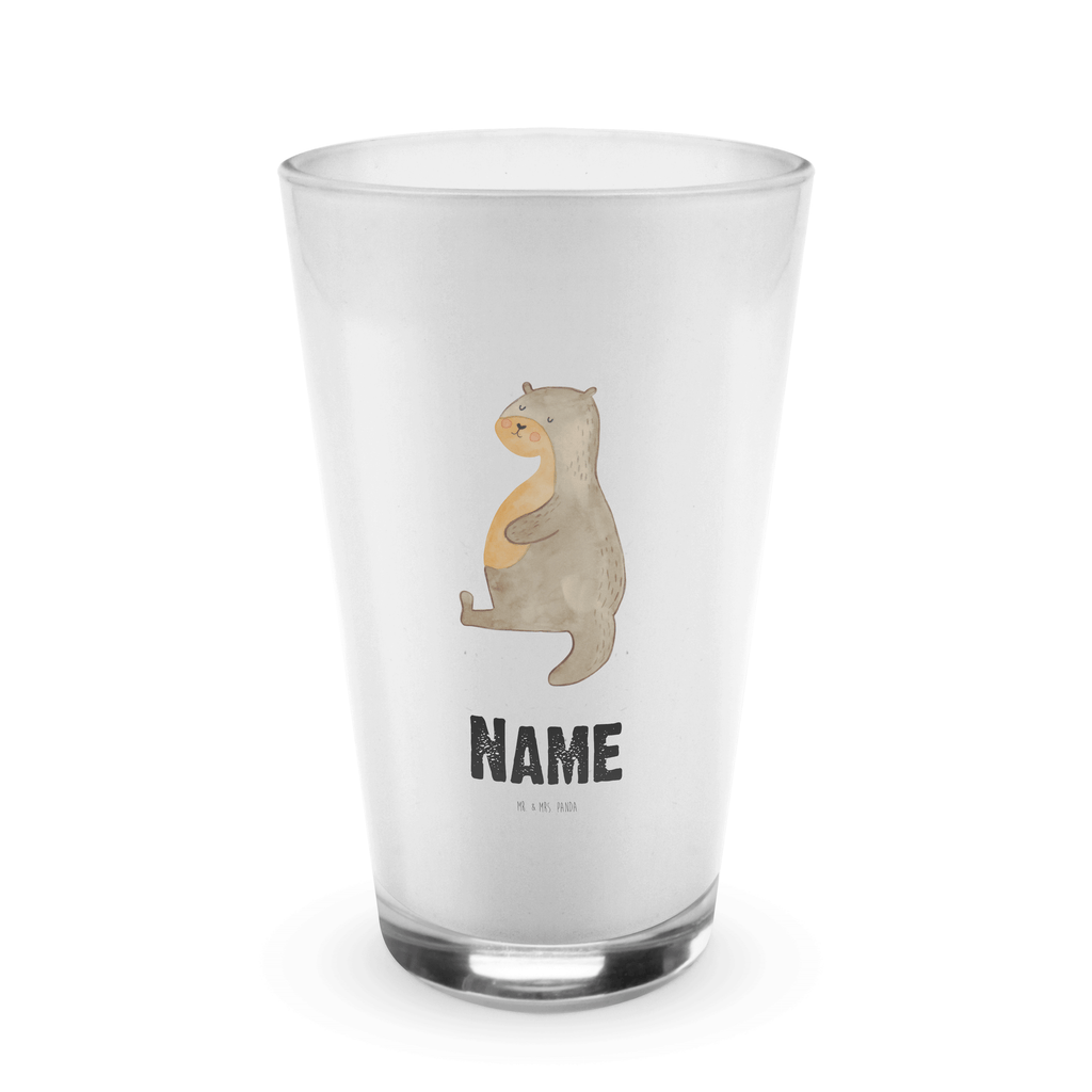 Personalisiertes Glas Otter Bauch Bedrucktes Glas, Glas mit Namen, Namensglas, Glas personalisiert, Name, Bedrucken, Otter, Fischotter, Seeotter, Otter Seeotter See Otter