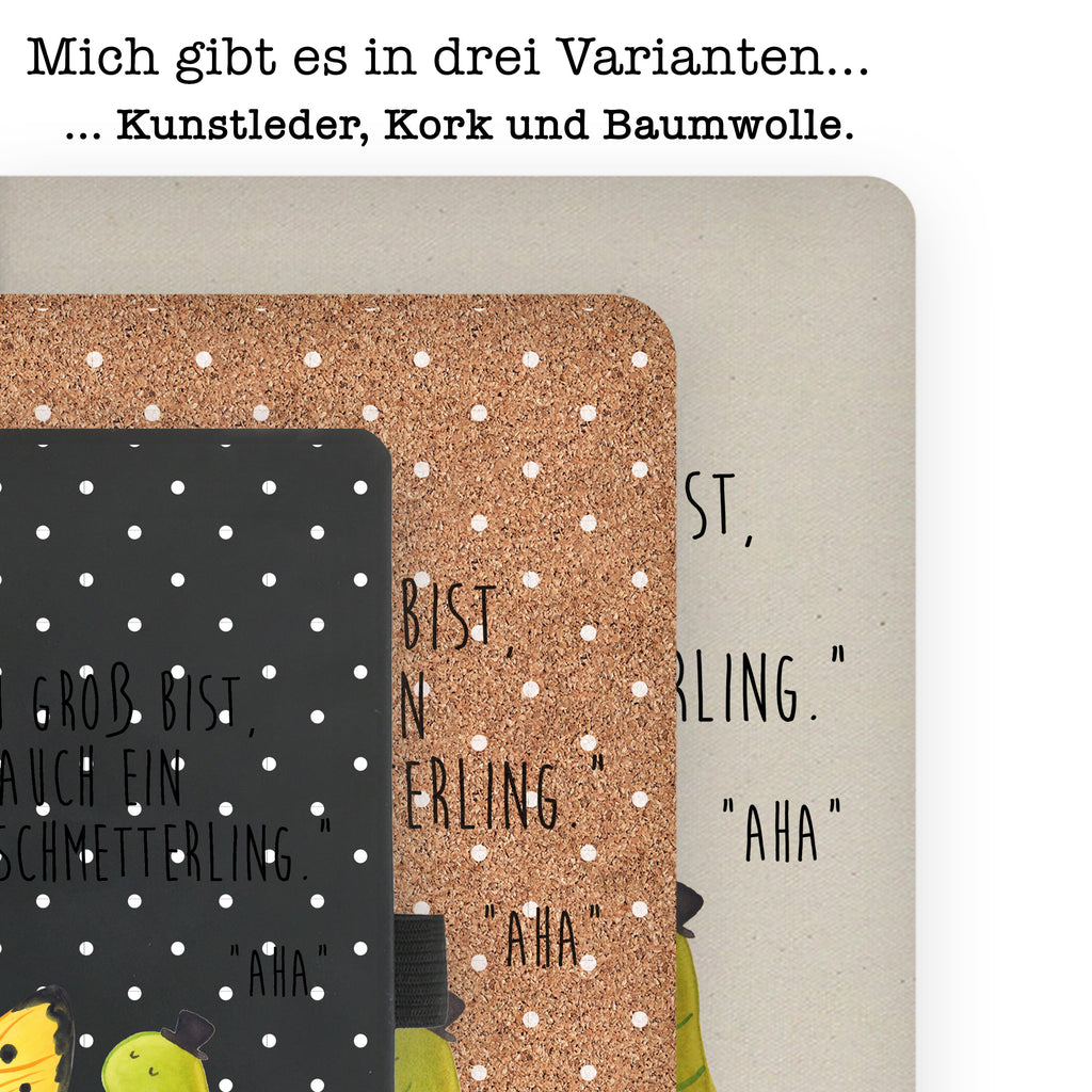 Baumwoll Notizbuch Raupe & Schmetterling