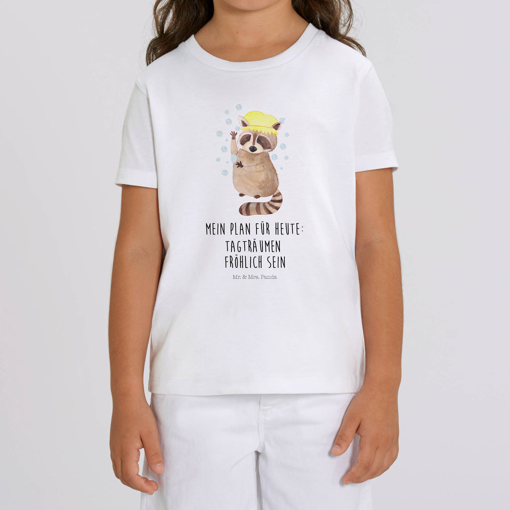 Organic Kinder T-Shirt Waschbär Kinder T-Shirt, Kinder T-Shirt Mädchen, Kinder T-Shirt Jungen, Tiermotive, Gute Laune, lustige Sprüche, Tiere, Waschbär, Tagträumen, Plan, Fröhlich, waschen, Seifenblasen