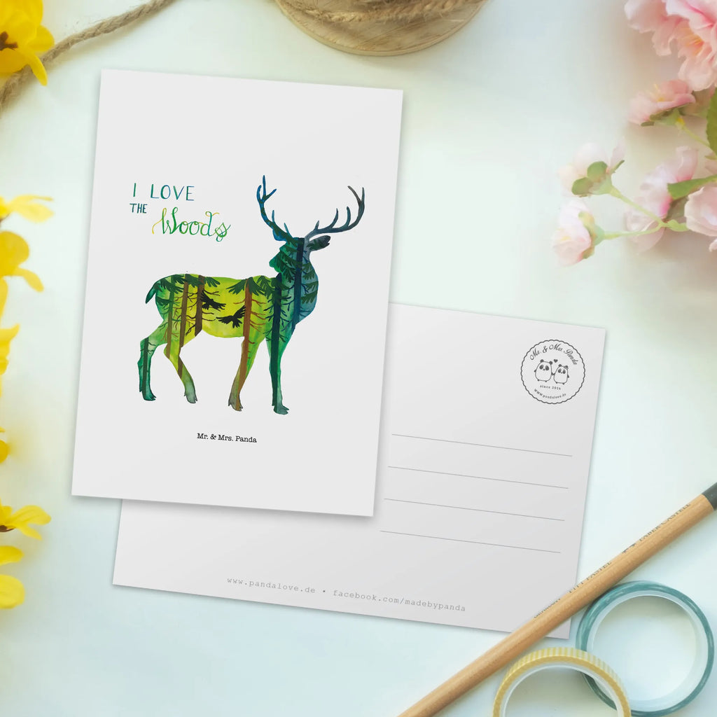 Postkarte Hirsch I love the woods Ansichtskarten, Einladung Geburtstag, Ansichtskarte, Geschenkkarte, Postkarte, Geburtstagskarte, Grußkarte, Karte, Dankeskarte, Einladung, Einladungskarten Geburtstag, Einladungskarte, Blumen Deko, Frühlings Deko, Sommer Deko, Dekoration, positive Botschaft, Naturliebhaber, Outdoor, Natur, Abenteuer, woods, Wald, Hirsch