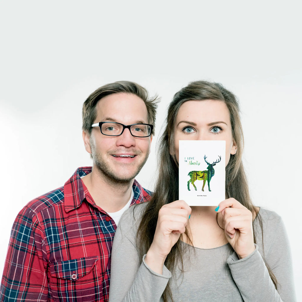 Postkarte Hirsch I love the woods Ansichtskarten, Einladung Geburtstag, Ansichtskarte, Geschenkkarte, Postkarte, Geburtstagskarte, Grußkarte, Karte, Dankeskarte, Einladung, Einladungskarten Geburtstag, Einladungskarte, Blumen Deko, Frühlings Deko, Sommer Deko, Dekoration, positive Botschaft, Naturliebhaber, Outdoor, Natur, Abenteuer, woods, Wald, Hirsch