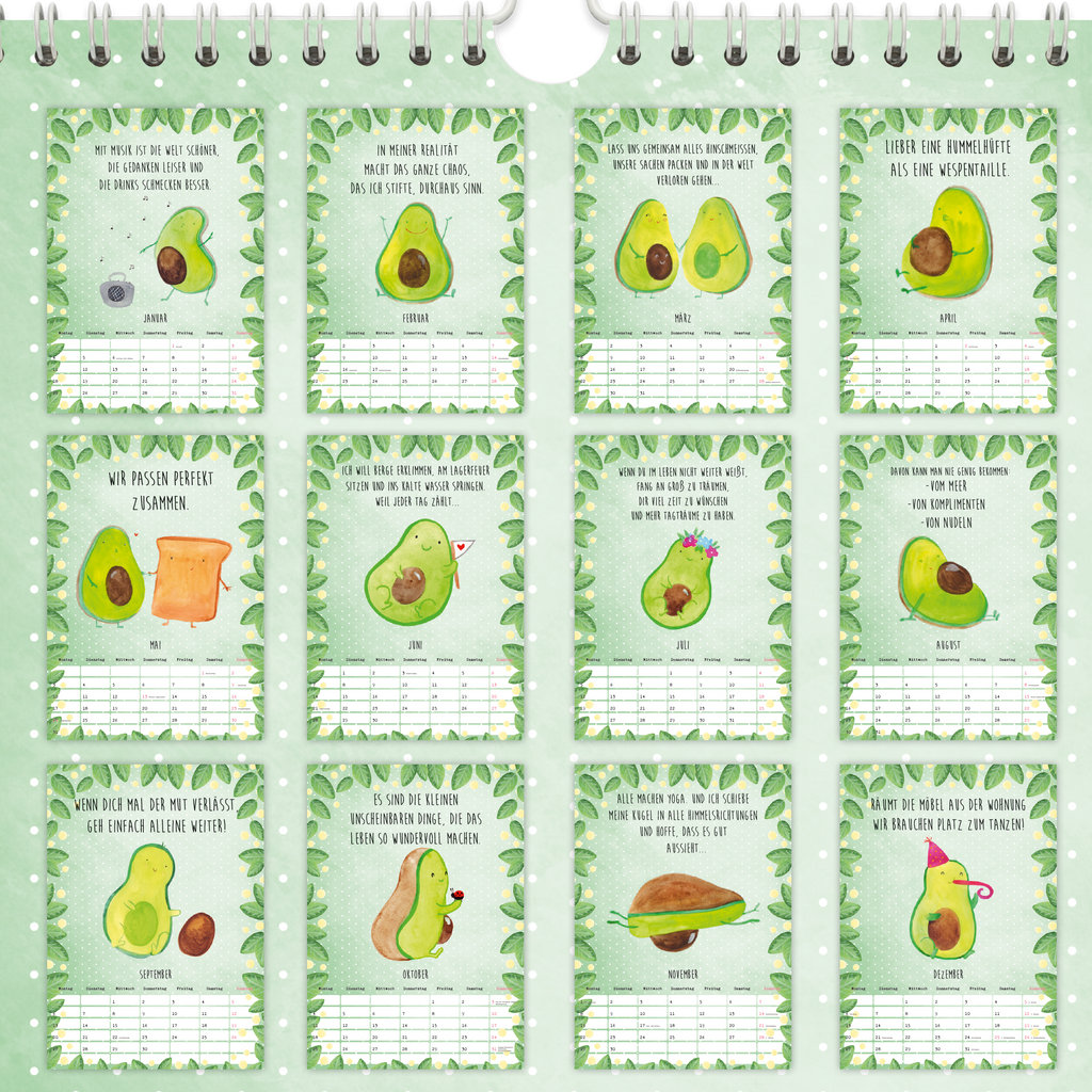 A3 Wandkalender 2024 Avocado Collection Wandkalender, Kalender, Jahreskalender, Terminplaner, Wand, Jahresplaner, Avocado, Veggie, Vegan, Gesund