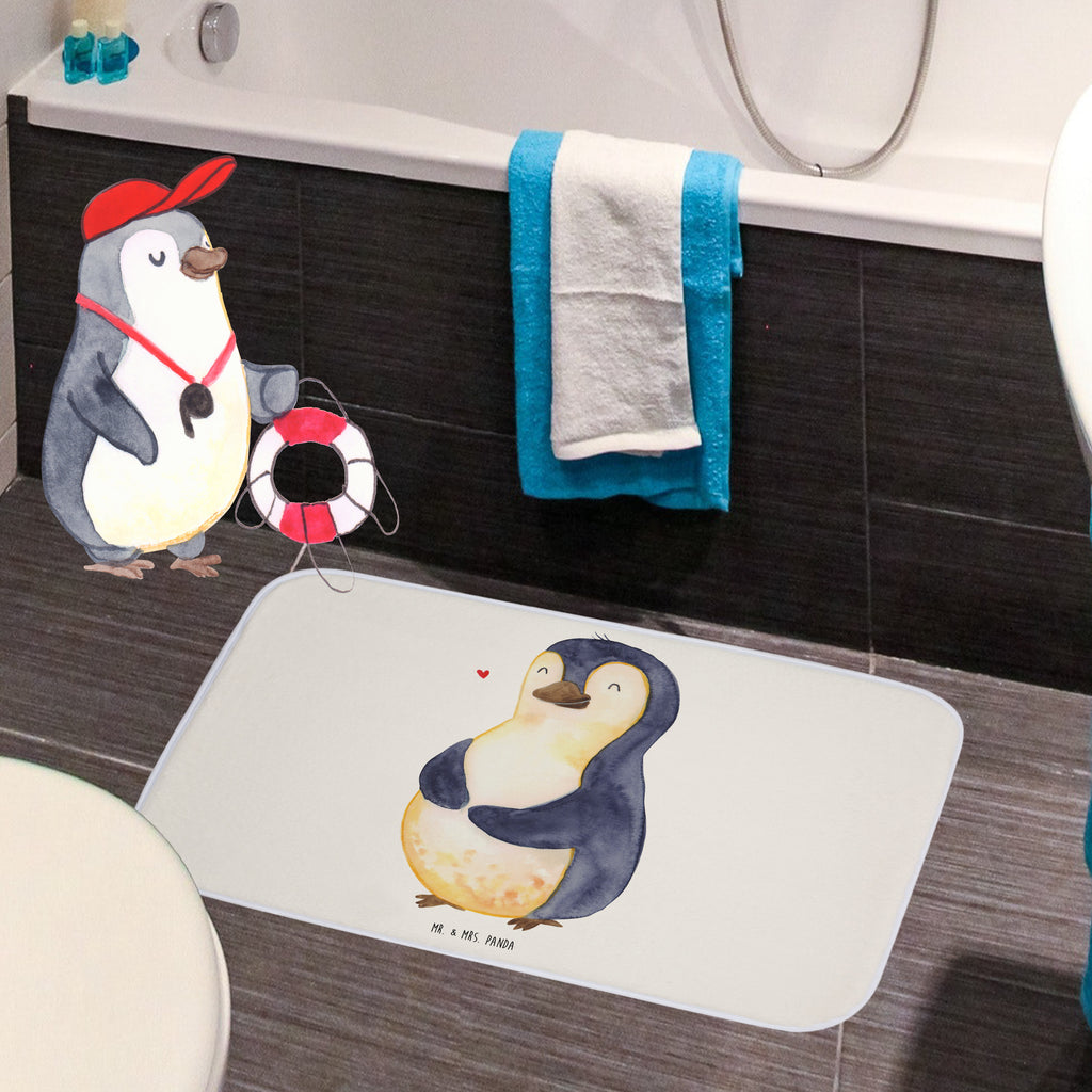Badvorleger Pinguin Diät Badematte, Badteppich, Duschvorleger, Badezimmerteppich, Badezimmermatte, Badvorleger, Duschmatte, Duschteppich, Pinguin, Pinguine, Diät, Abnehmen, Abspecken, Gewicht, Motivation, Selbstliebe, Körperliebe, Selbstrespekt