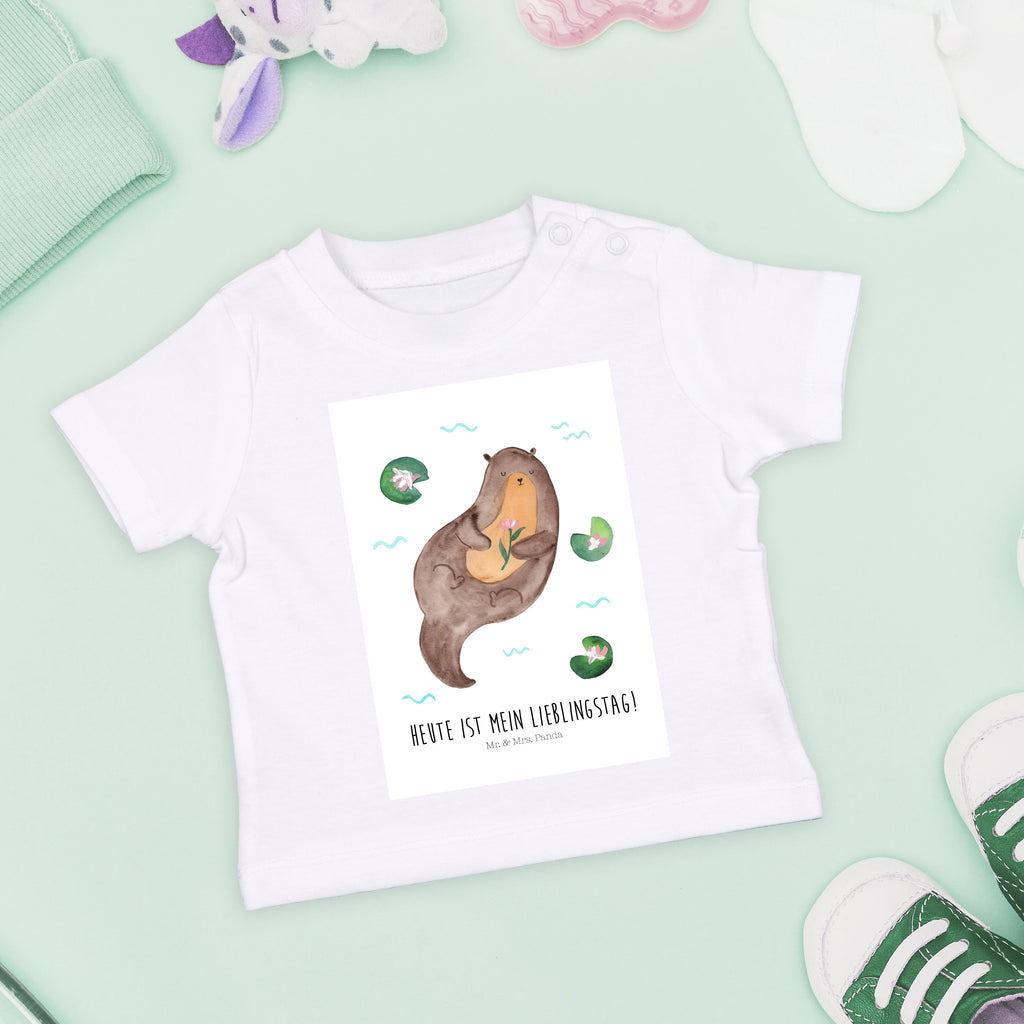 Organic Baby Shirt Otter Seerose Baby T-Shirt, Jungen Baby T-Shirt, Mädchen Baby T-Shirt, Shirt, Otter, Fischotter, Seeotter, Otter Seeotter See Otter