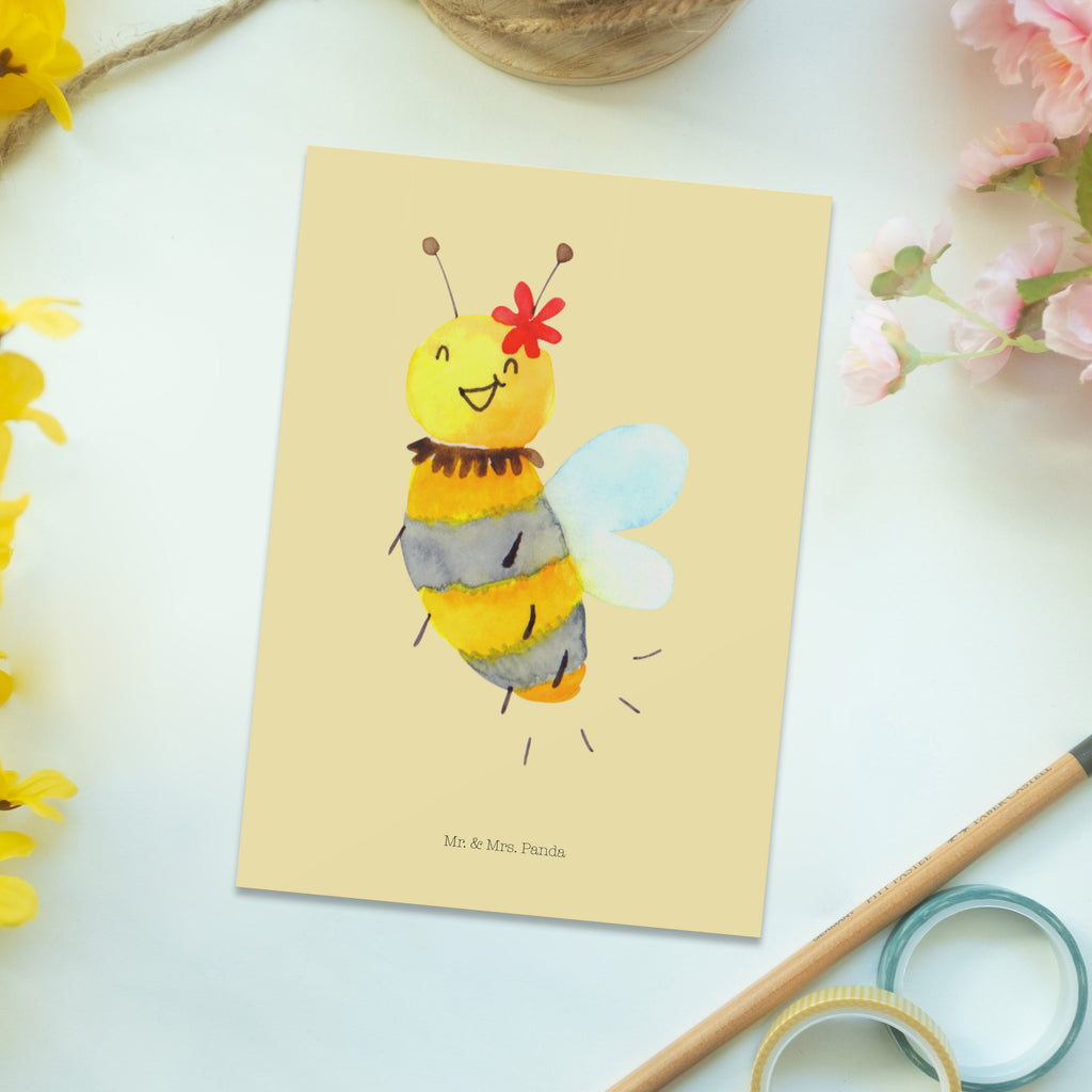 Postkarte Biene Blume Postkarte, Karte, Geschenkkarte, Grußkarte, Einladung, Ansichtskarte, Geburtstagskarte, Einladungskarte, Dankeskarte, Biene, Wespe, Hummel