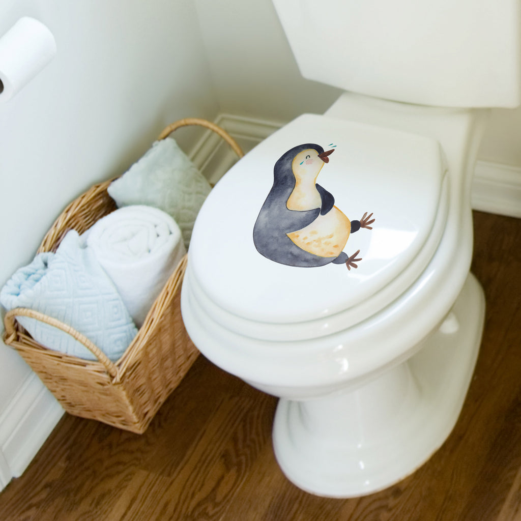 Motiv WC Sitz Pinguin lachend Klobrille, Klodeckel, Toilettendeckel, WC-Sitz, Toilette, Pinguin, Pinguine, lustiger Spruch, Optimismus, Fröhlich, Lachen, Humor, Fröhlichkeit