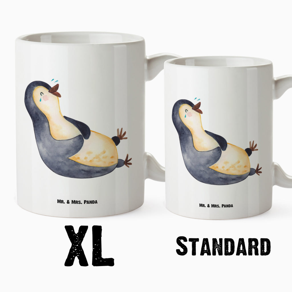 XL Tasse Pinguin lachend XL Tasse, Große Tasse, Grosse Kaffeetasse, XL Becher, XL Teetasse, spülmaschinenfest, Jumbo Tasse, Groß, Pinguin, Pinguine, lustiger Spruch, Optimismus, Fröhlich, Lachen, Humor, Fröhlichkeit
