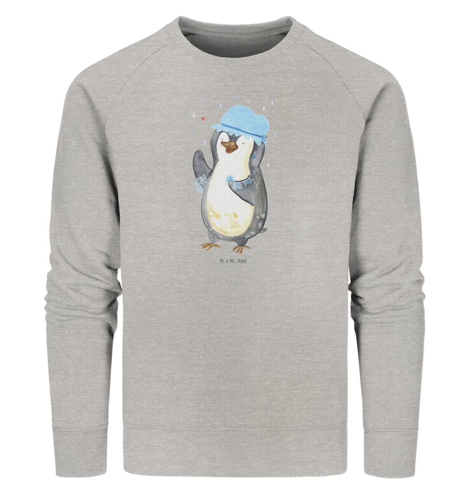 Organic Pullover Pinguin duscht Pullover, Pullover Männer, Pullover Frauen, Sweatshirt, Sweatshirt Männer, Sweatshirt Frauen, Unisex, Pinguin, Pinguine, Dusche, duschen, Lebensmotto, Motivation, Neustart, Neuanfang, glücklich sein