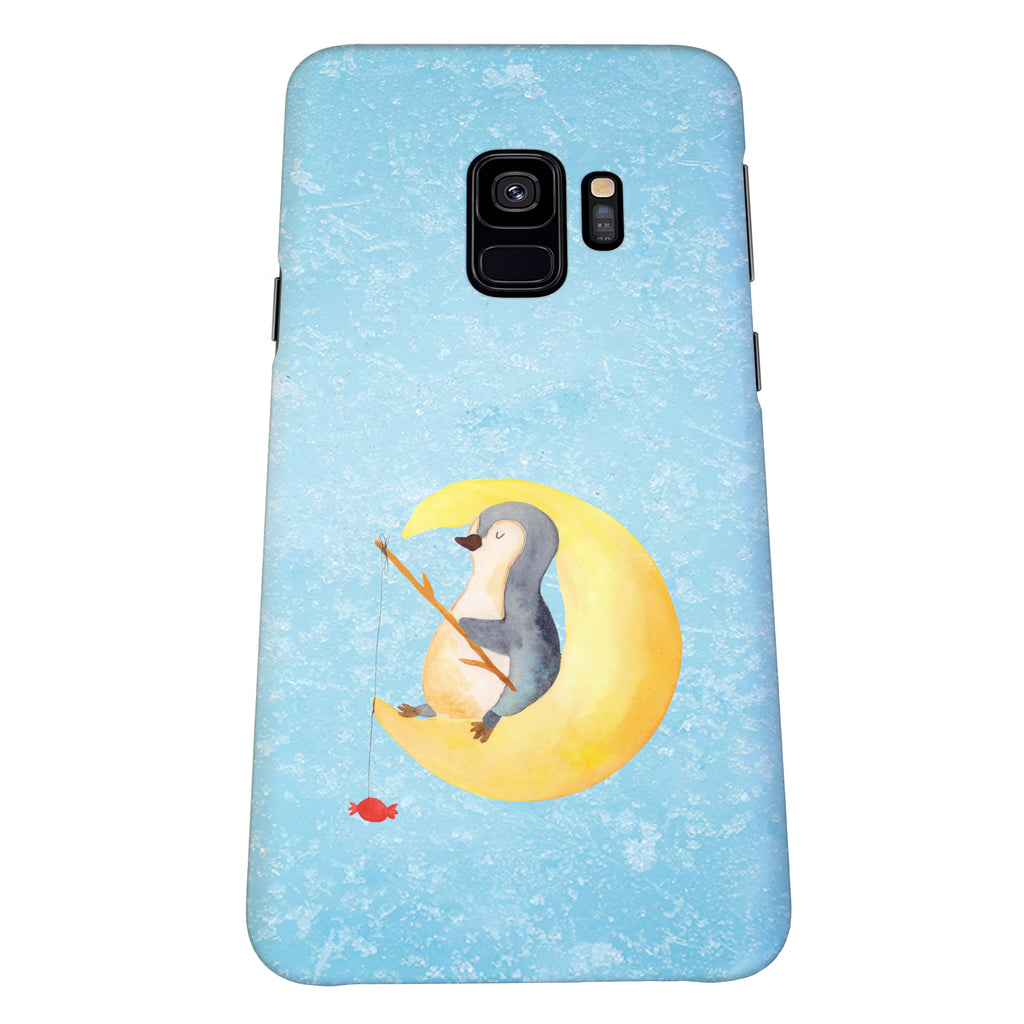 Handyhülle Pinguin Mond Samsung Galaxy S9, Handyhülle, Smartphone Hülle, Handy Case, Handycover, Hülle, Pinguin, Pinguine, Spruch, schlafen, Nachtruhe, Einschlafen, Schlafzimmer, Schlafstörungen, Gästezimmer