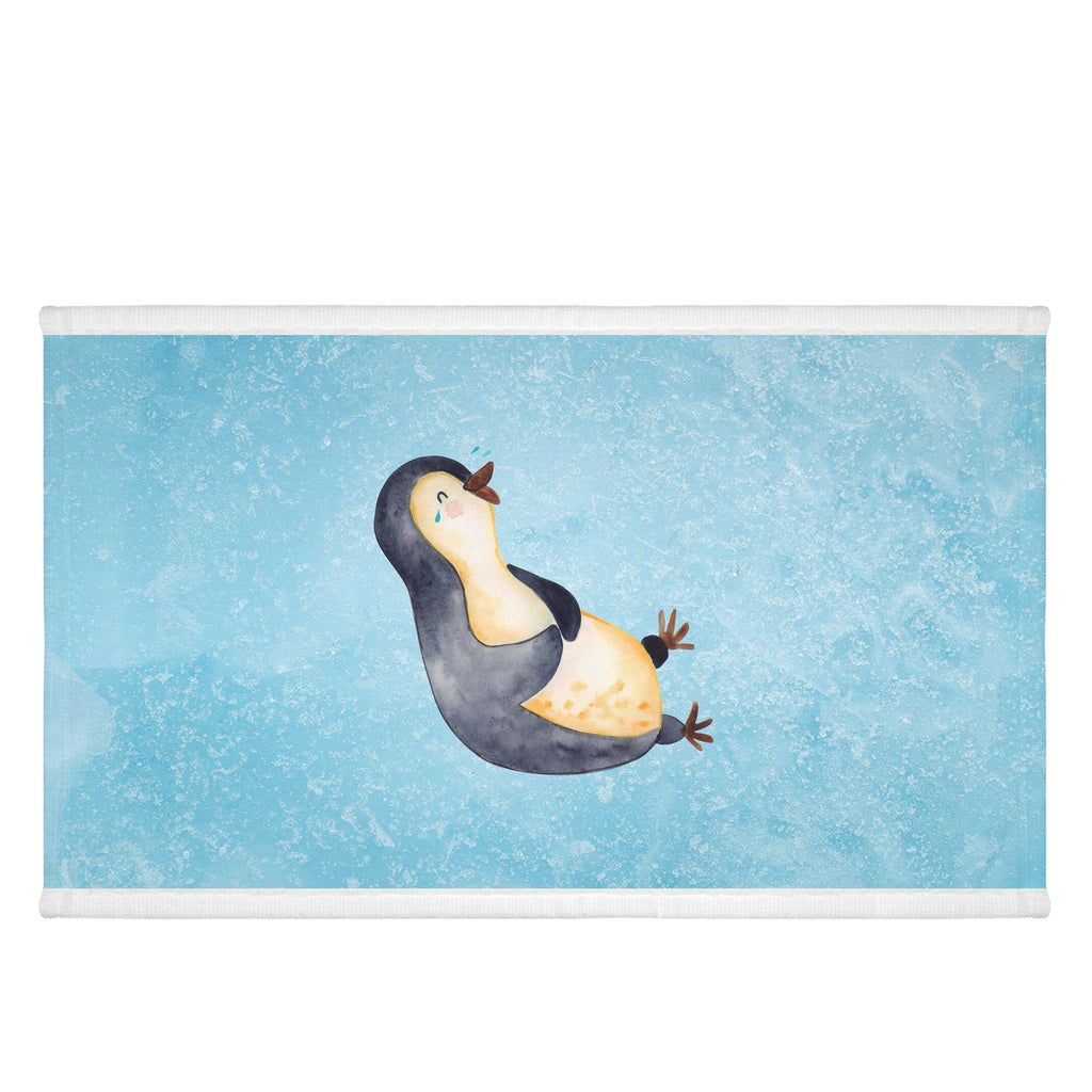 Handtuch Pinguin lachend Gästetuch, Reisehandtuch, Sport Handtuch, Frottier, Kinder Handtuch, Pinguin, Pinguine, lustiger Spruch, Optimismus, Fröhlich, Lachen, Humor, Fröhlichkeit