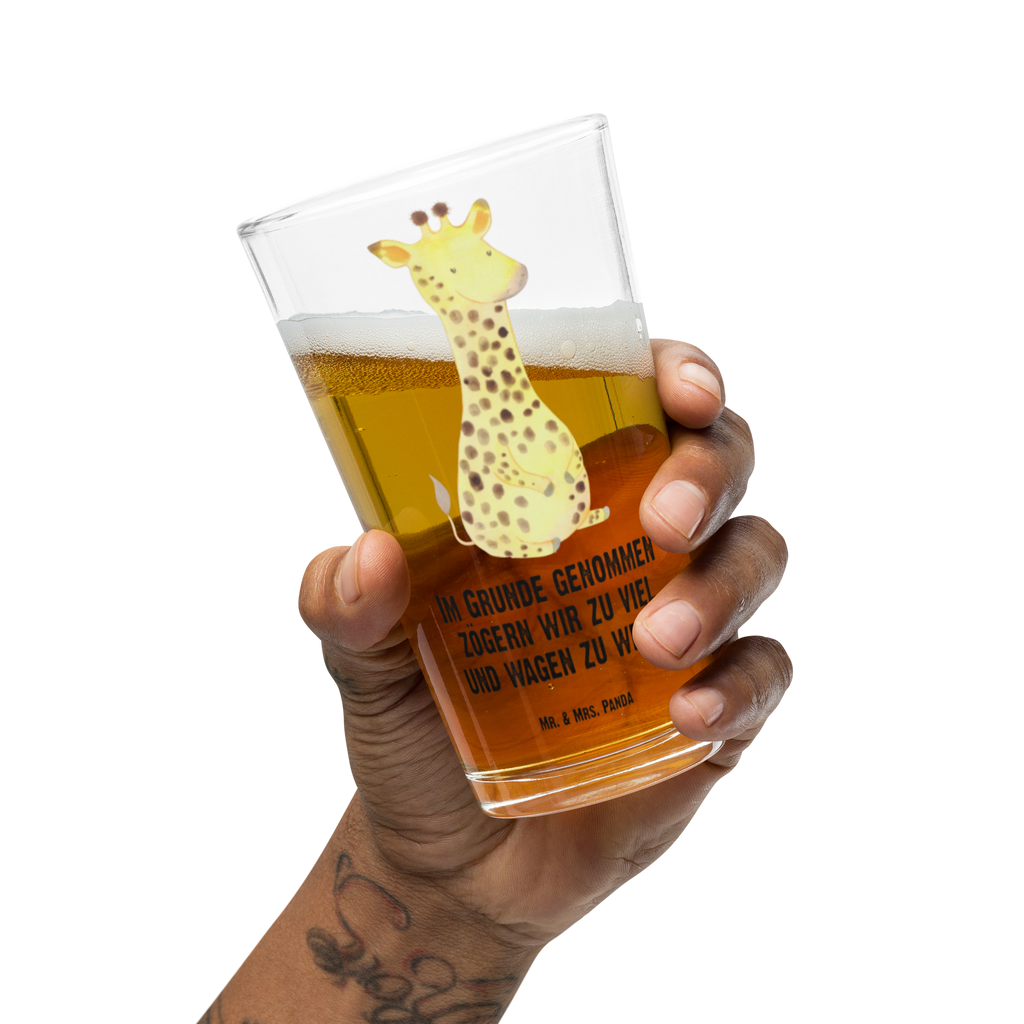 Premium Trinkglas Giraffe Zufrieden Trinkglas, Glas, Pint Glas, Bierglas, Cocktail Glas, Wasserglas, Afrika, Wildtiere, Giraffe, Zufrieden, Glück, Abenteuer