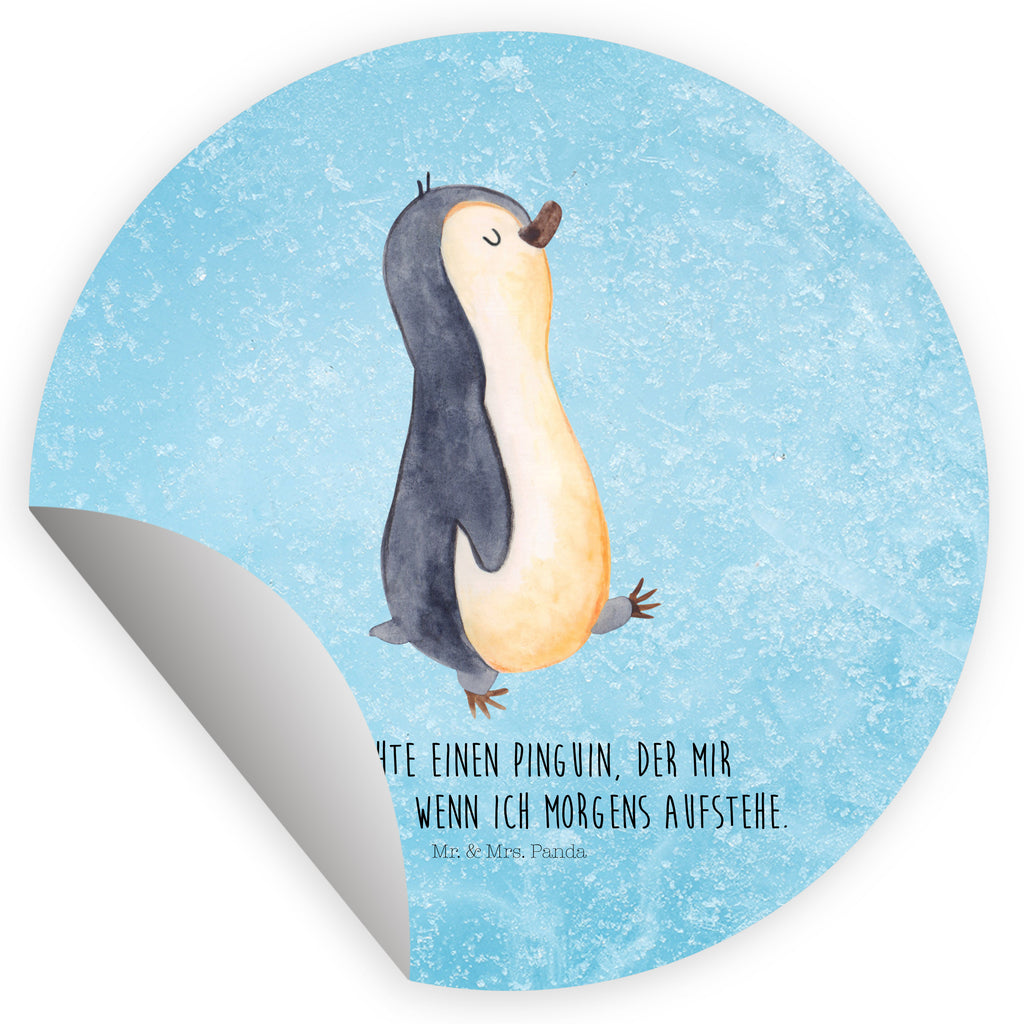 Rund Aufkleber Pinguin marschierend Sticker, Aufkleber, Etikett, Kinder, rund, Pinguin, Pinguine, Frühaufsteher, Langschläfer, Bruder, Schwester, Familie