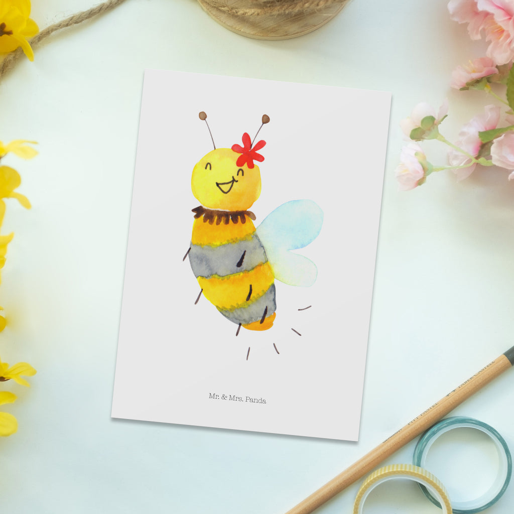 Postkarte Biene Blume Postkarte, Karte, Geschenkkarte, Grußkarte, Einladung, Ansichtskarte, Geburtstagskarte, Einladungskarte, Dankeskarte, Biene, Wespe, Hummel