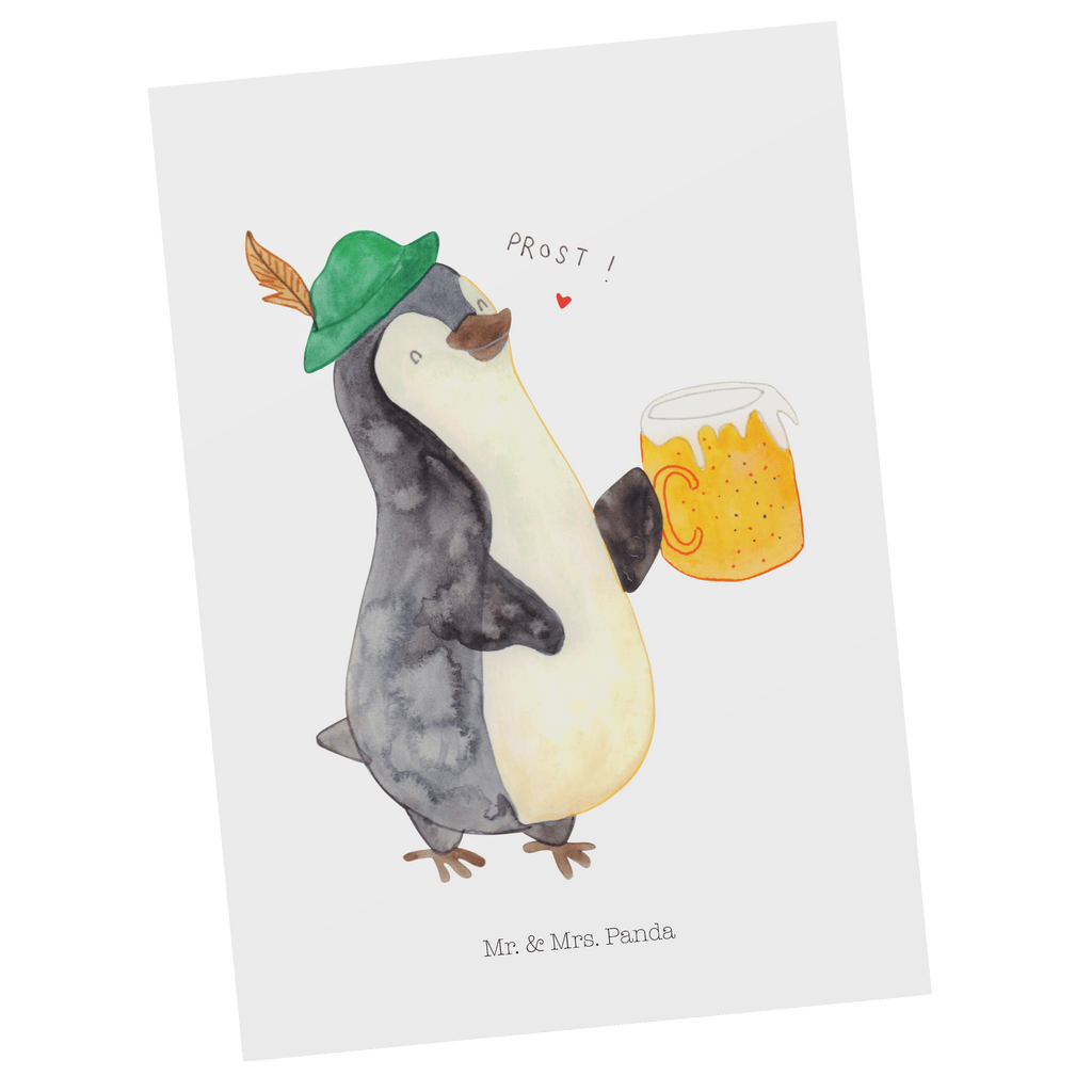 Postkarte Pinguin Bier Geschenkkarte, Grußkarte, Karte, Einladung, Ansichtskarte, Geburtstagskarte, Einladungskarte, Dankeskarte, Pinguin, Pinguine, Bier, Oktoberfest