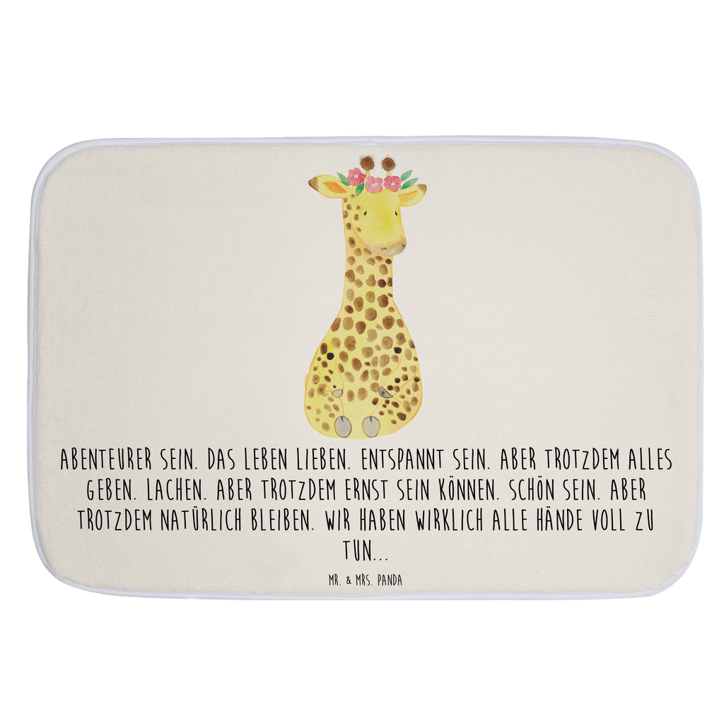 Badvorleger Giraffe Blumenkranz Badematte, Badteppich, Duschvorleger, Badezimmerteppich, Badezimmermatte, Badvorleger, Duschmatte, Duschteppich, Afrika, Wildtiere, Giraffe, Blumenkranz, Abenteurer, Selbstliebe, Freundin