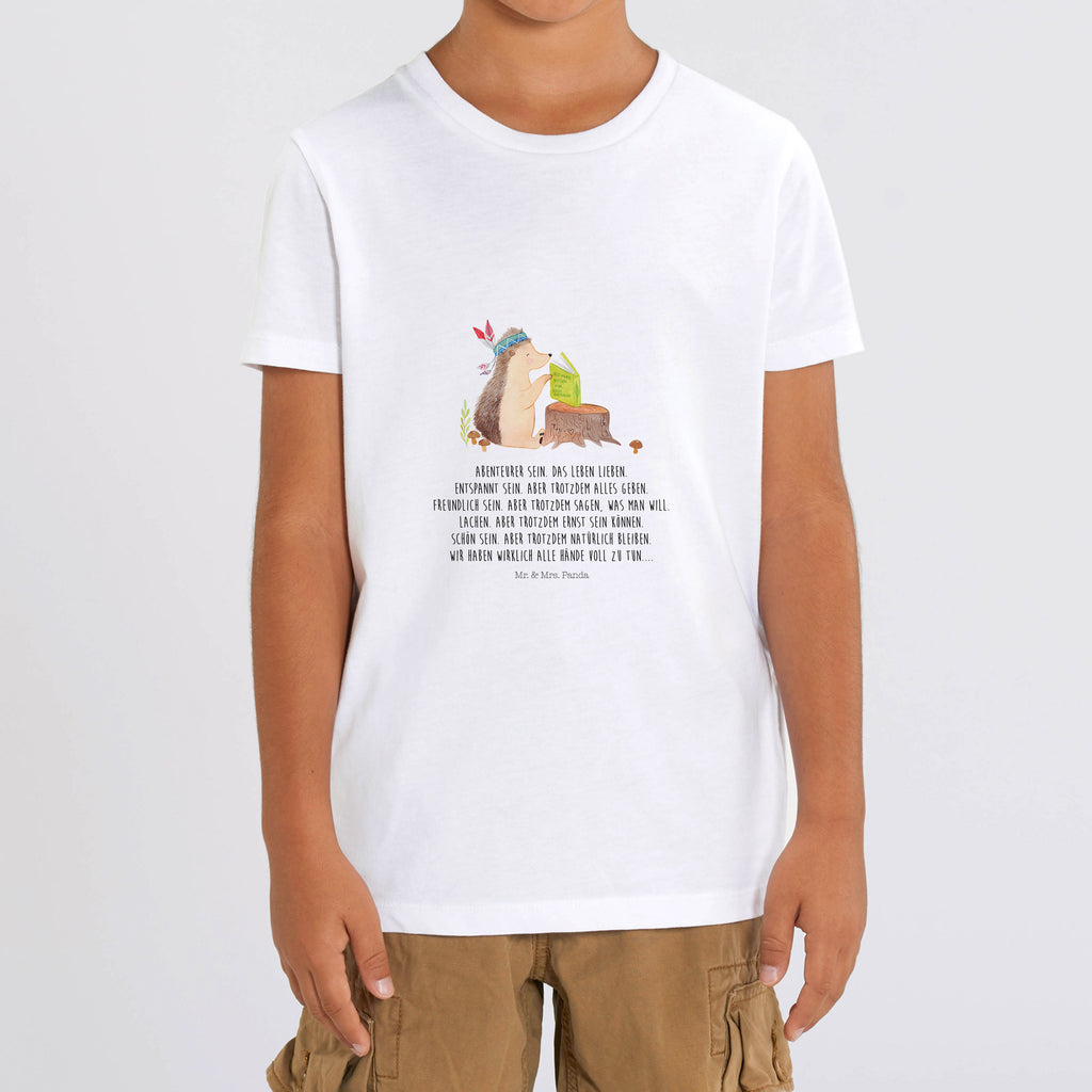 Organic Kinder T-Shirt Igel Indianer Kinder T-Shirt, Kinder T-Shirt Mädchen, Kinder T-Shirt Jungen, Waldtiere, Tiere, Igel, Indianer, Abenteuer, Lagerfeuer, Camping