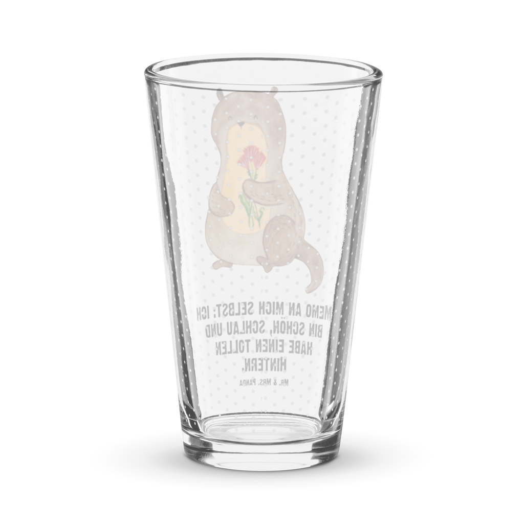 Premium Trinkglas Otter Blumenstrauß Trinkglas, Glas, Pint Glas, Bierglas, Cocktail Glas, Wasserglas, Otter, Fischotter, Seeotter, Otter Seeotter See Otter