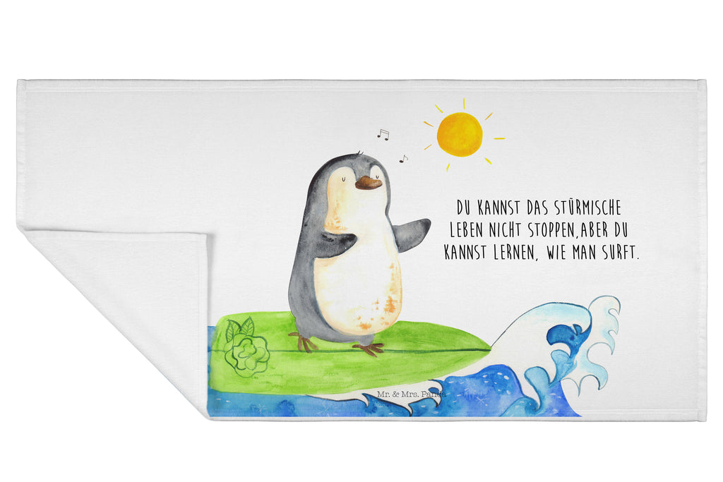 Handtuch Pinguin Surfer Handtuch, Badehandtuch, Badezimmer, Handtücher, groß, Kinder, Baby, Pinguin, Pinguine, surfen, Surfer, Hawaii, Urlaub, Wellen, Wellen reiten, Portugal