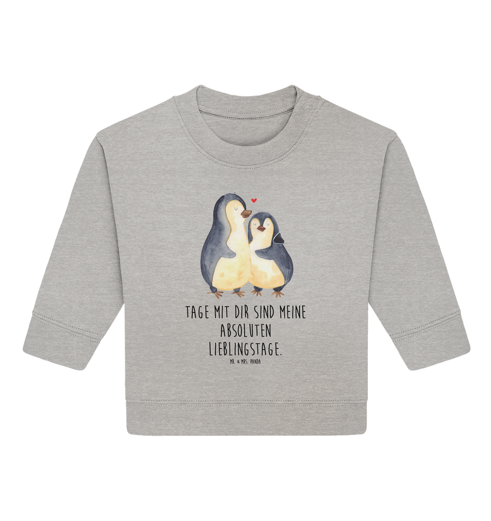 Organic Baby Pullover Pinguin umarmen Wunderschöner Baby Pullover /Sweatshirt von Mr. & Mrs. Panda <br /><br />Material: <br />- 85 % Baumwolle (Bio-Qualität, ringgesponnen, gekämmt)<br />- 15 % Polyester (recycelt)</li><li>Grammatur: 280 g/m²<br />- Schnitt: normale Passform</li><li>Eingesetzte Ärmel<br />- Knopfleiste mit 1 gleichfarbigen Druckknopf und 1 verdeckten Druckknopf an Schulter für einfacheres Anziehen, Pinguin, Liebe, Liebespaar, Liebesbeweis, Liebesgeschenk, Verlobung, Jahrestag, Hochzeitstag, Hochzeit, Hochzeitsgeschenk