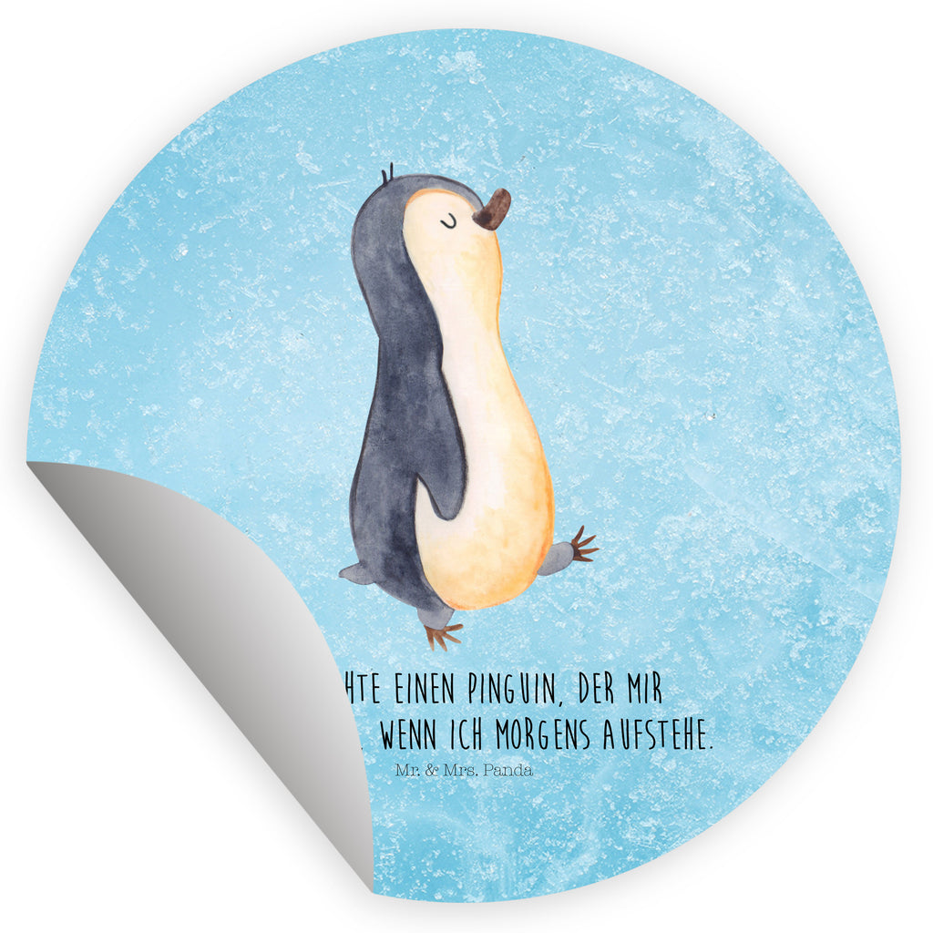Rund Aufkleber Pinguin marschierend Sticker, Aufkleber, Etikett, Kinder, rund, Pinguin, Pinguine, Frühaufsteher, Langschläfer, Bruder, Schwester, Familie