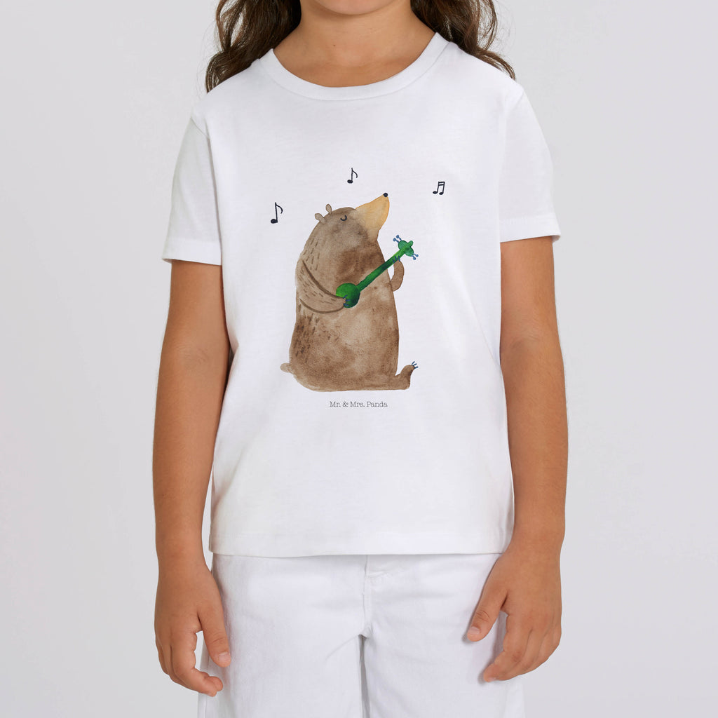 Organic Kinder T-Shirt Bär Gitarre Kinder T-Shirt, Kinder T-Shirt Mädchen, Kinder T-Shirt Jungen, Bär, Teddy, Teddybär