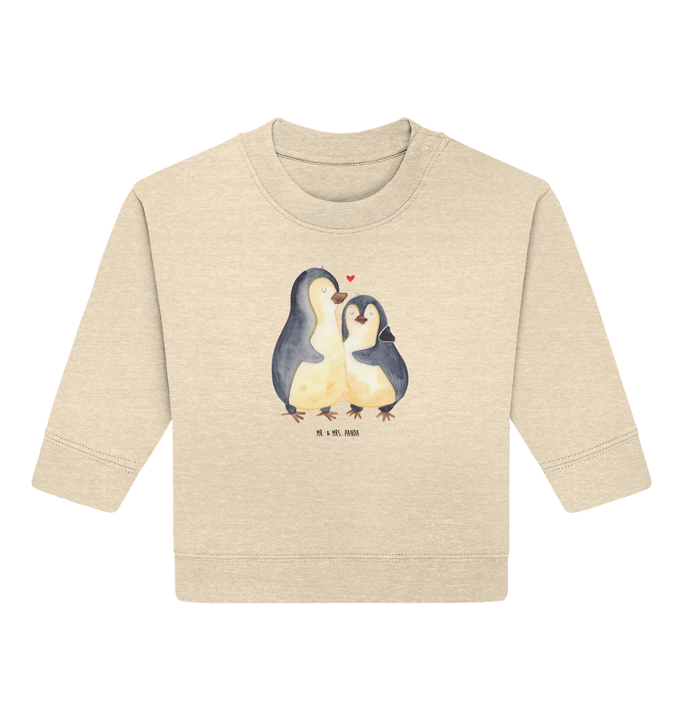 Organic Baby Pullover Pinguin umarmen Wunderschöner Baby Pullover /Sweatshirt von Mr. & Mrs. Panda <br /><br />Material: <br />- 85 % Baumwolle (Bio-Qualität, ringgesponnen, gekämmt)<br />- 15 % Polyester (recycelt)</li><li>Grammatur: 280 g/m²<br />- Schnitt: normale Passform</li><li>Eingesetzte Ärmel<br />- Knopfleiste mit 1 gleichfarbigen Druckknopf und 1 verdeckten Druckknopf an Schulter für einfacheres Anziehen, Pinguin, Liebe, Liebespaar, Liebesbeweis, Liebesgeschenk, Verlobung, Jahrestag, Hochzeitstag, Hochzeit, Hochzeitsgeschenk