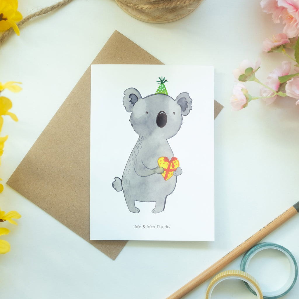 Grußkarte Koala Geschenk Grußkarte, Klappkarte, Einladungskarte, Glückwunschkarte, Hochzeitskarte, Geburtstagskarte, Karte, Koala, Koalabär, Geschenk, Geburtstag, Party