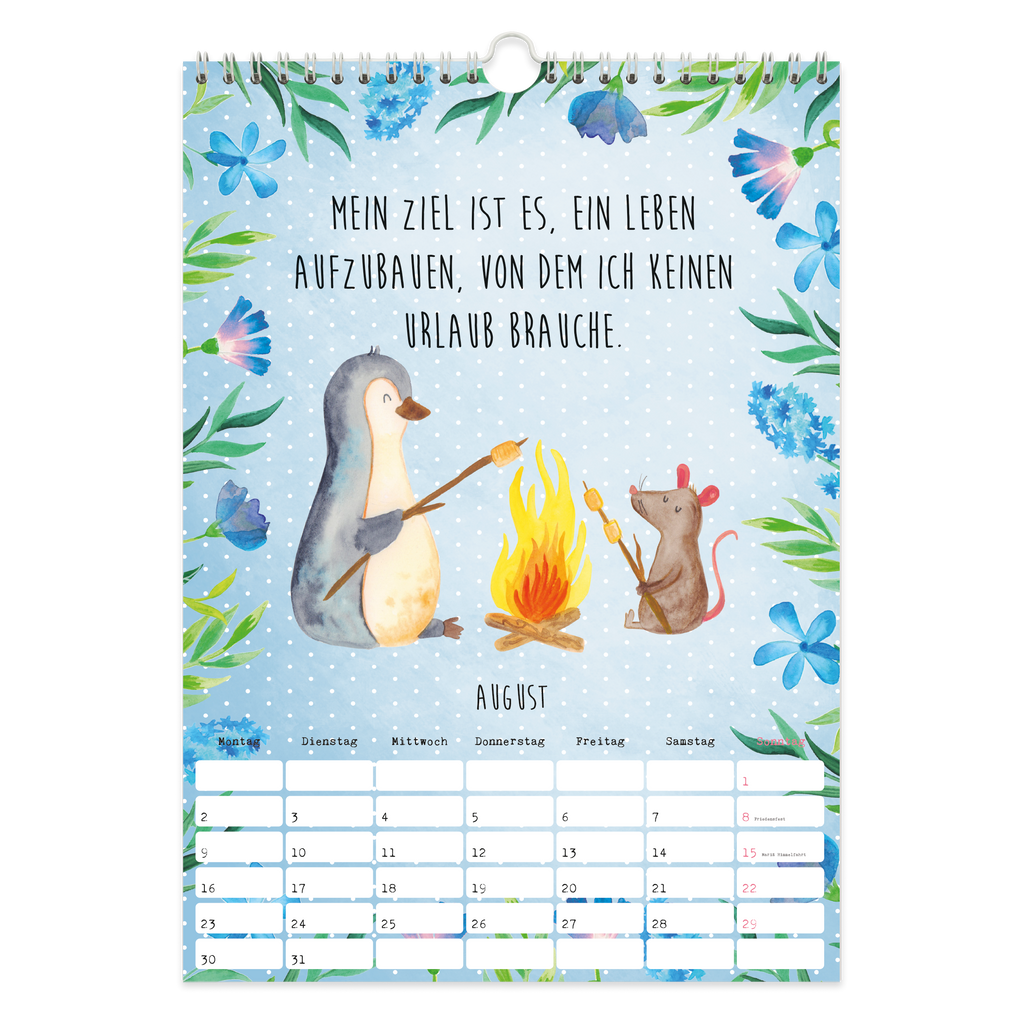 A4 Wandkalender 2024 Pinguin Collection Kalender, Jahreskalender, Terminplaner, Kalender mit Feiertagen, Küchenkalender, Pinguin