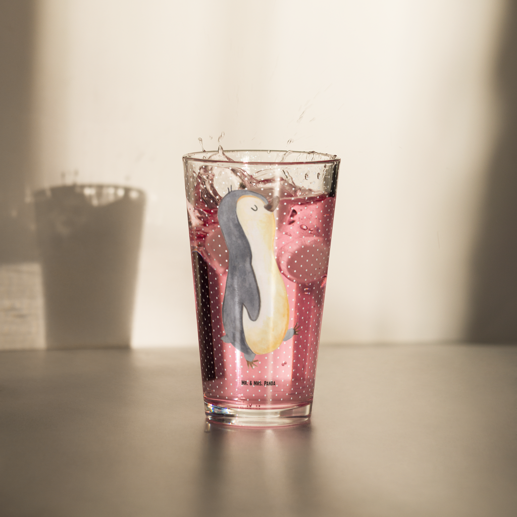 Premium Trinkglas Pinguin marschierend Trinkglas, Glas, Pint Glas, Bierglas, Cocktail Glas, Wasserglas, Pinguin, Pinguine, Frühaufsteher, Langschläfer, Bruder, Schwester, Familie