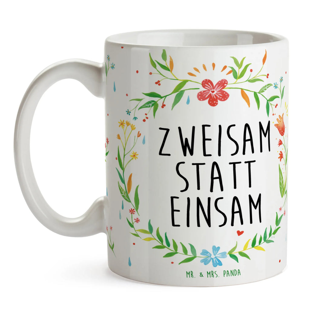 Mug Zweisam statt einsam mug, porcelain mug, ceramic mug, coffee mug, custom mug, latte mug, personalized mug, mug with quotes, mug with designs, gift mug, novelty mug, office mug, tea mug, flower love sea of flowers flower meadow