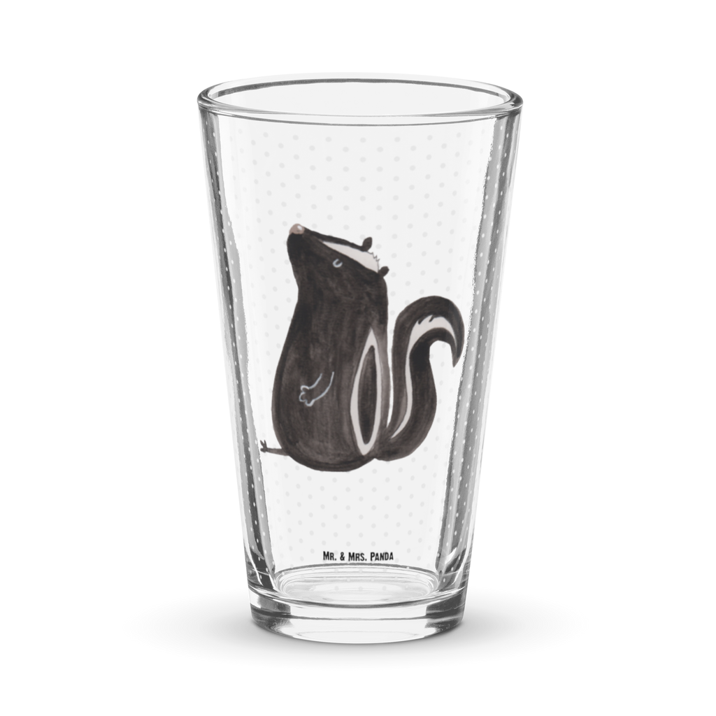 Premium Trinkglas Stinktier sitzend Trinkglas, Glas, Pint Glas, Bierglas, Cocktail Glas, Wasserglas, Stinktier, Skunk, Wildtier, Raubtier, Stinker, Stinki, Spruch, Büro, Recht, Besserwisser