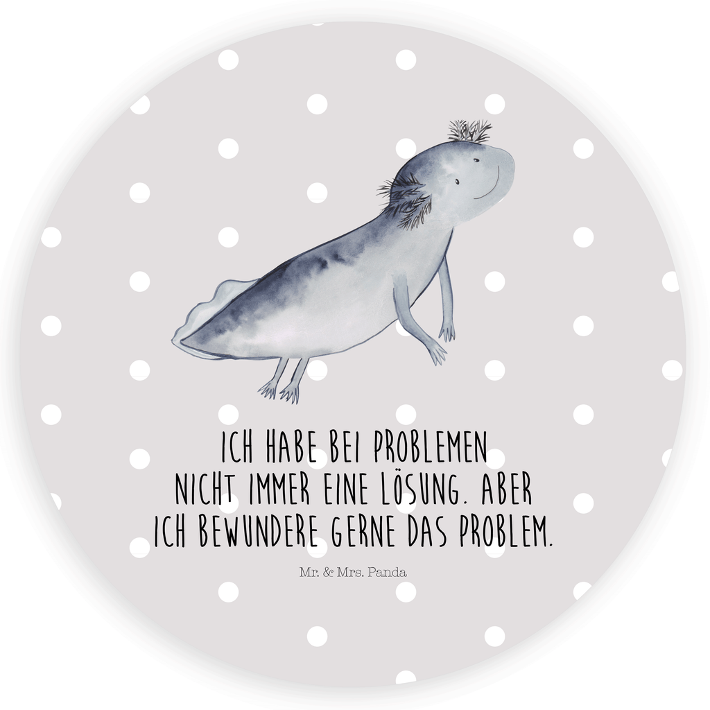 Rund Aufkleber Axolotl schwimmt Sticker, Aufkleber, Etikett, Kinder, rund, Axolotl, Molch, Axolot, Schwanzlurch, Lurch, Lurche, Problem, Probleme, Lösungen, Motivation