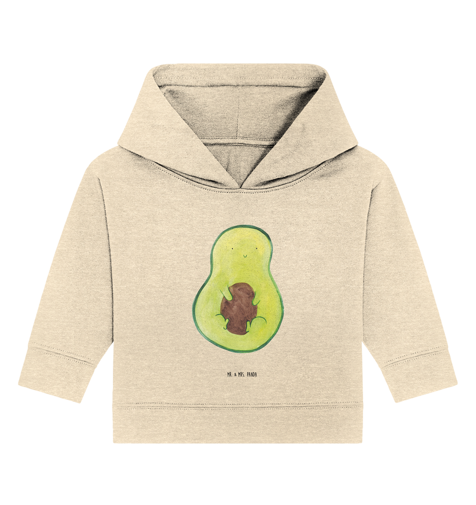 Organic Baby Hoodie Avocado Kern Baby Kapuzenshirt, Baby Kapuzensweatshirt, Baby Hoodie, Baby Pullover, Avocado, Veggie, Vegan, Gesund, Avokado, Avocadokern, Kern, Pflanze, Spruch Leben