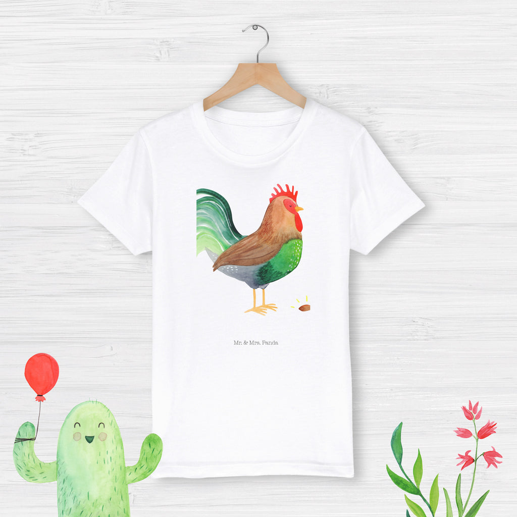 Organic Kinder T-Shirt Hahn mit Korn Kinder T-Shirt, Kinder T-Shirt Mädchen, Kinder T-Shirt Jungen, Bauernhof, Hoftiere, Landwirt, Landwirtin, Hahn, Korn, Henne, Eier, Natur