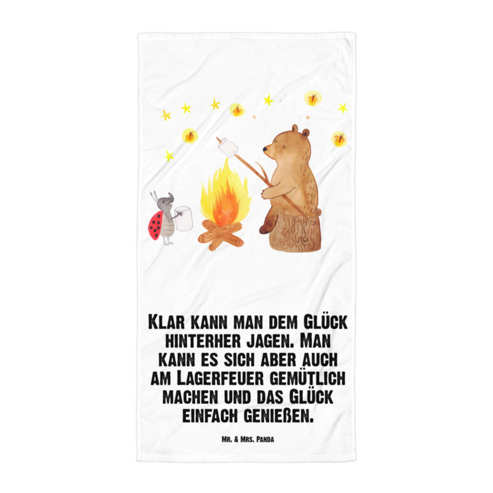 XL Badehandtuch Bär & Marienkäfer Lagerfeuer Handtuch, Badetuch, Duschtuch, Strandtuch, Saunatuch, Bär, Teddy, Teddybär, Lagerfeuer