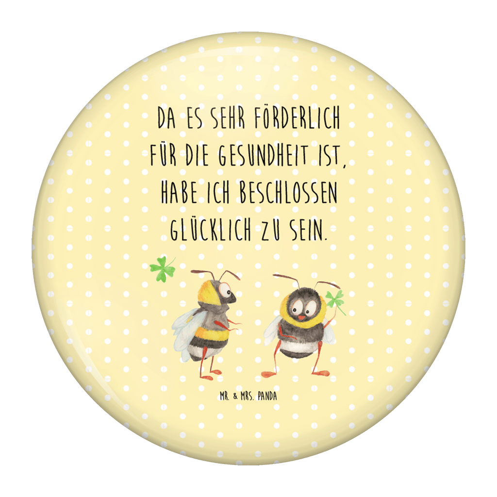 Button Hummeln mit Kleeblatt 50mm Button, Button, Pin, Anstecknadel, Tiermotive, Gute Laune, lustige Sprüche, Tiere, Hummel, Biene, Spruch positiv, Biene Deko, Spruch schön, glücklich sein, glücklich werden, Spruch fröhlich