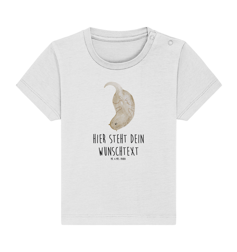 Personalisiertes Baby Shirt Otter Kopfüber Personalisiertes Baby T-Shirt, Personalisiertes Jungen Baby T-Shirt, Personalisiertes Mädchen Baby T-Shirt, Personalisiertes Shirt, Otter, Fischotter, Seeotter, Otter Seeotter See Otter