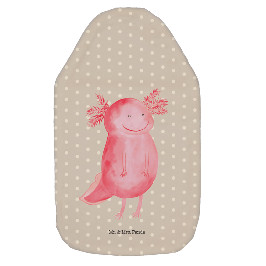 Wärmflasche Axolotl glücklich Wärmekissen, Kinderwärmflasche, Körnerkissen, Wärmflaschenbezug, Wärmflasche mit Bezug, Axolotl, Molch, Axolot, Schwanzlurch, Lurch, Lurche, Motivation, gute Laune