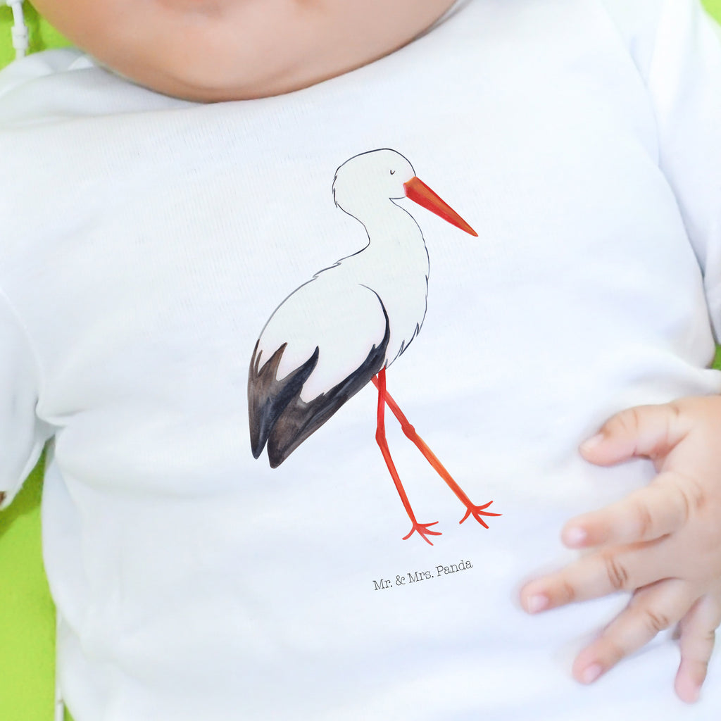Organic Baby Shirt Storch Baby T-Shirt, Jungen Baby T-Shirt, Mädchen Baby T-Shirt, Shirt, Tiermotive, Gute Laune, lustige Sprüche, Tiere, Storch, Störche, Schwangerschaft, Geburt, Mutter, Mütter, Mutter werden, Schwanger, Babybauch, Baby