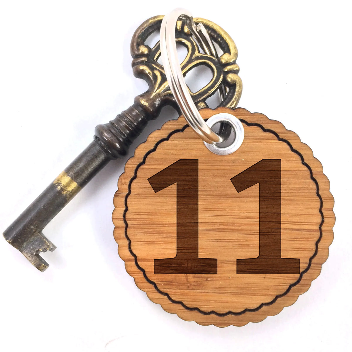 Wavy key ring 11 keychain, lucky charm, bag pendant, key ring, pendant, hotel room, hotel, characters, letters, room, Alphabet, numbers